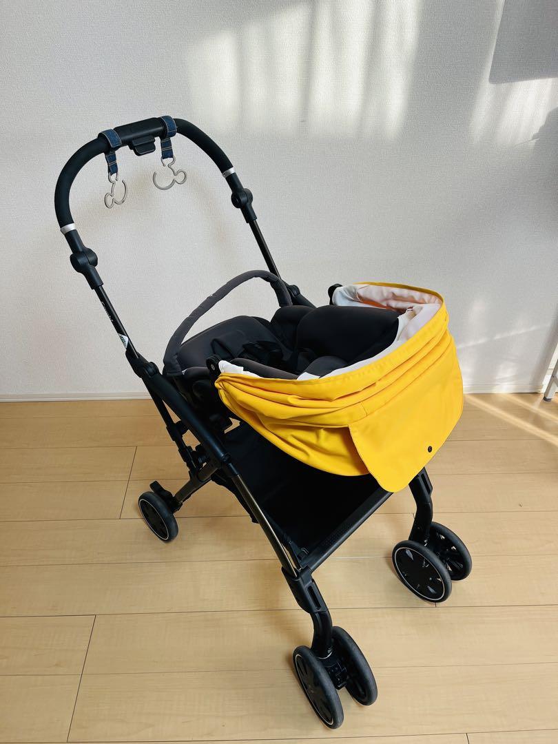【美品】ベビーカーコンビAttO(アット) type-Cイエローアルカンターラ ベビーカー コンビ AttO(アット) type-C イエローアルカンターラ