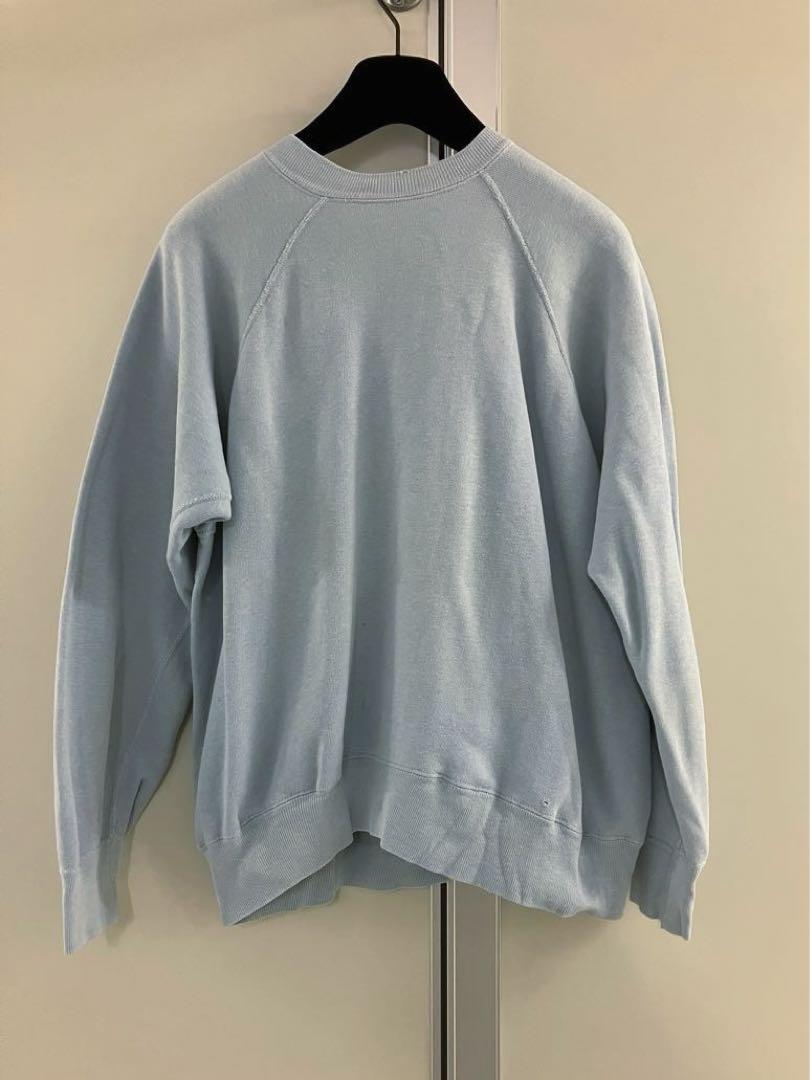 【古着】light-BLUE 3段 カレッジ キャラクター スウェット