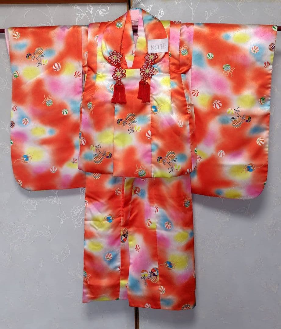 RK178子供着物フルセット6点まとめて着丈92センチ裄丈44センチ3歳用目立った傷や汚れなし