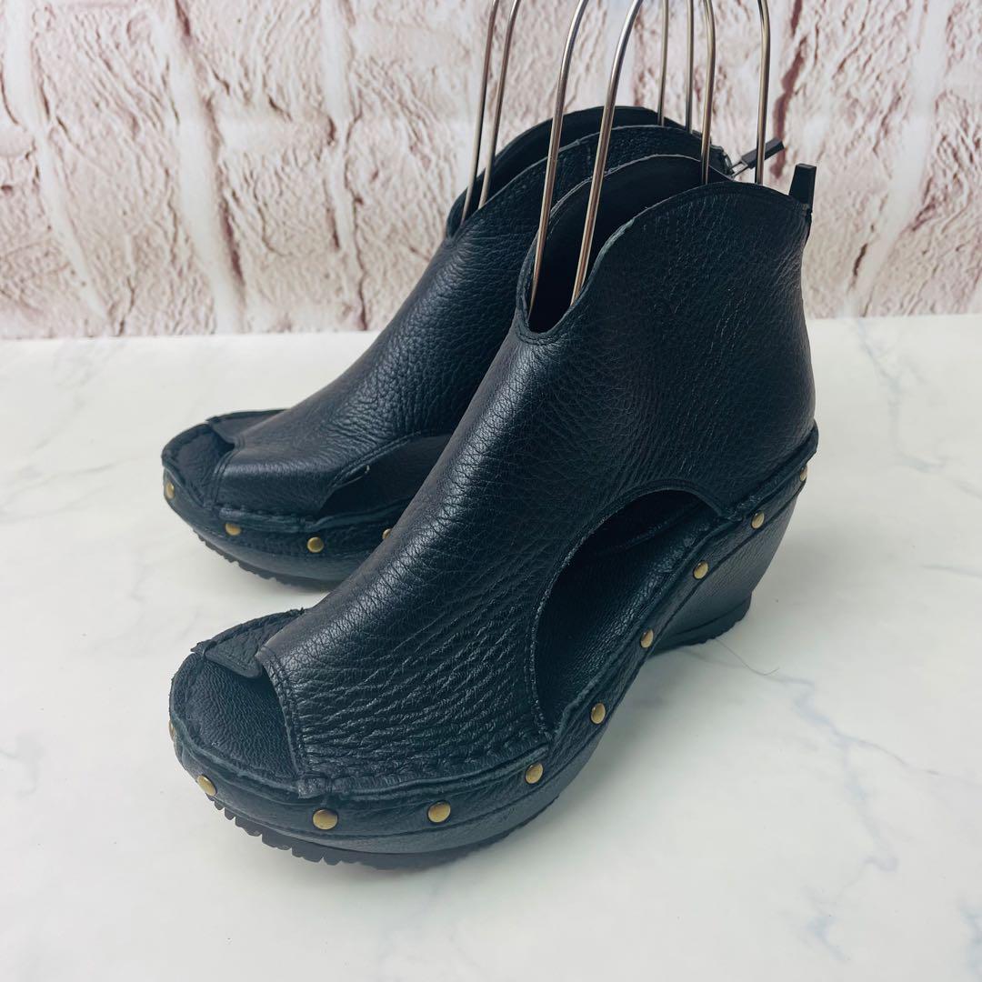 【新品】Hina Day Green サンダル 厚底 黒 本革 M(23.5)