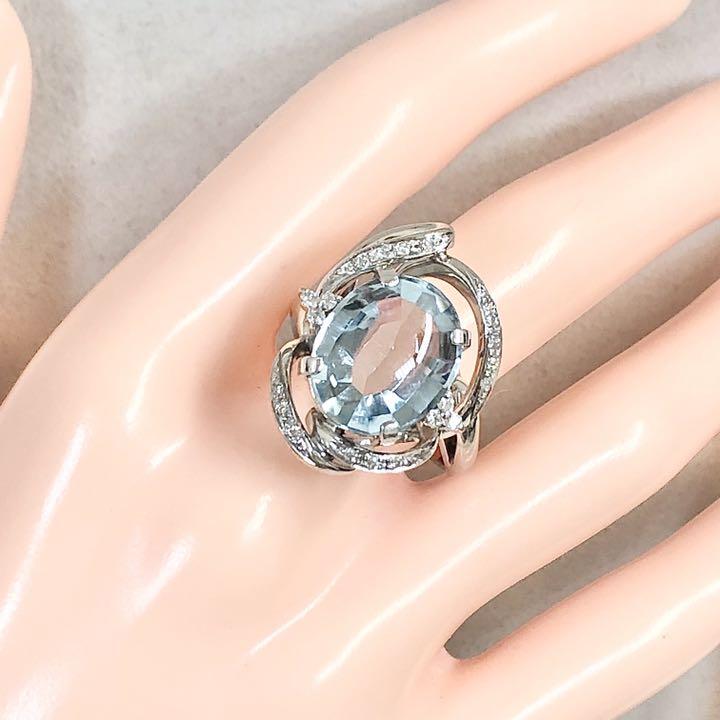 ブルートパーズ ダイヤ リング 指輪 Azli7-m82647790066 7.00ct ダイヤモンド Pt900 限定品