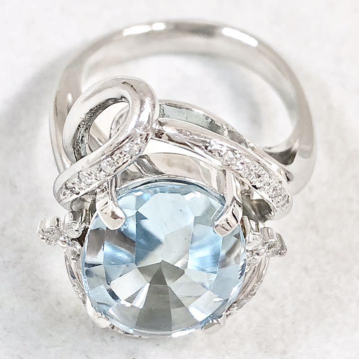 ブルートパーズ ダイヤ リング 指輪 Azli7-m82647790066 7.00ct ダイヤモンド Pt900 限定品