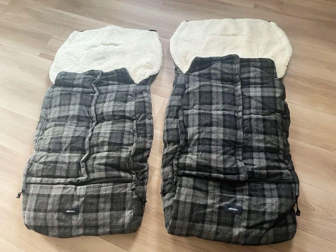 【超美品】エアバギー　フットマフ　チェック柄　2個セット