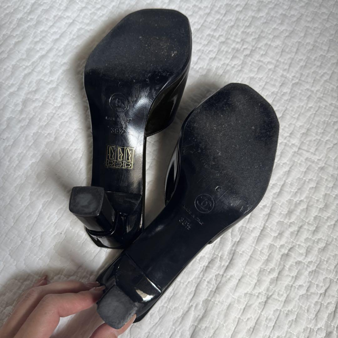 美品 CHANEL トリプルココマーク アイコン サンダル 黒 36 1/2 美品 CHANEL トリプルココマーク アイコン サンダル 黒 36 1/2