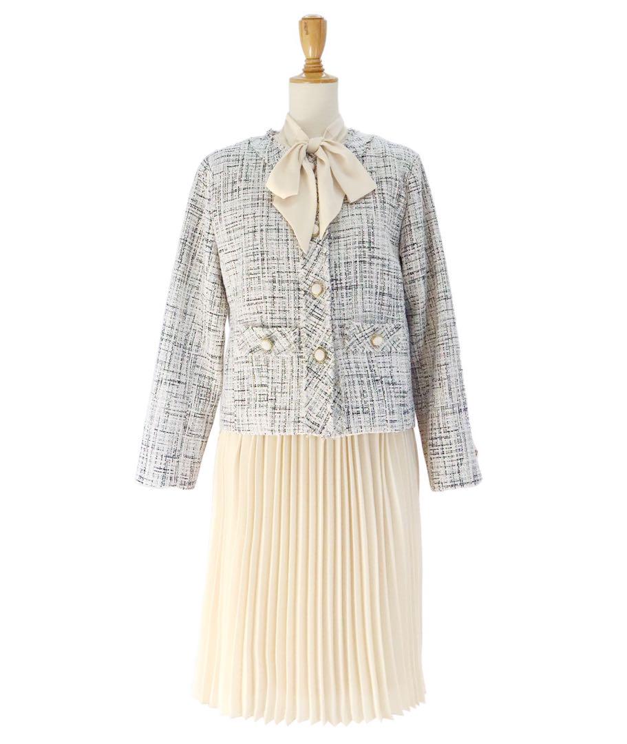 半額SALE★ 新品あり♡可愛い系♡ブルーイースト ノーカラー ツイード スーツ・フォーマル・ドレス