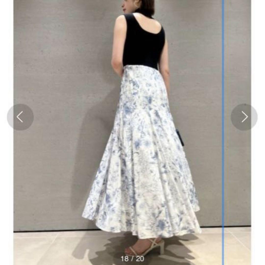 【美品】SNIDEL WEB限定 ニットドッキングプリントワンピース 春物　夏物