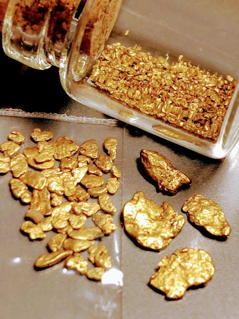 国産　自然金セット　砂金