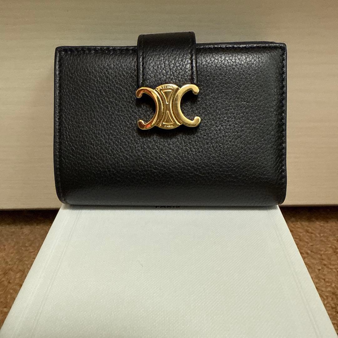 ⭐︎Céline セリーヌ⭐︎ ブラックレザー 三つ折り財布