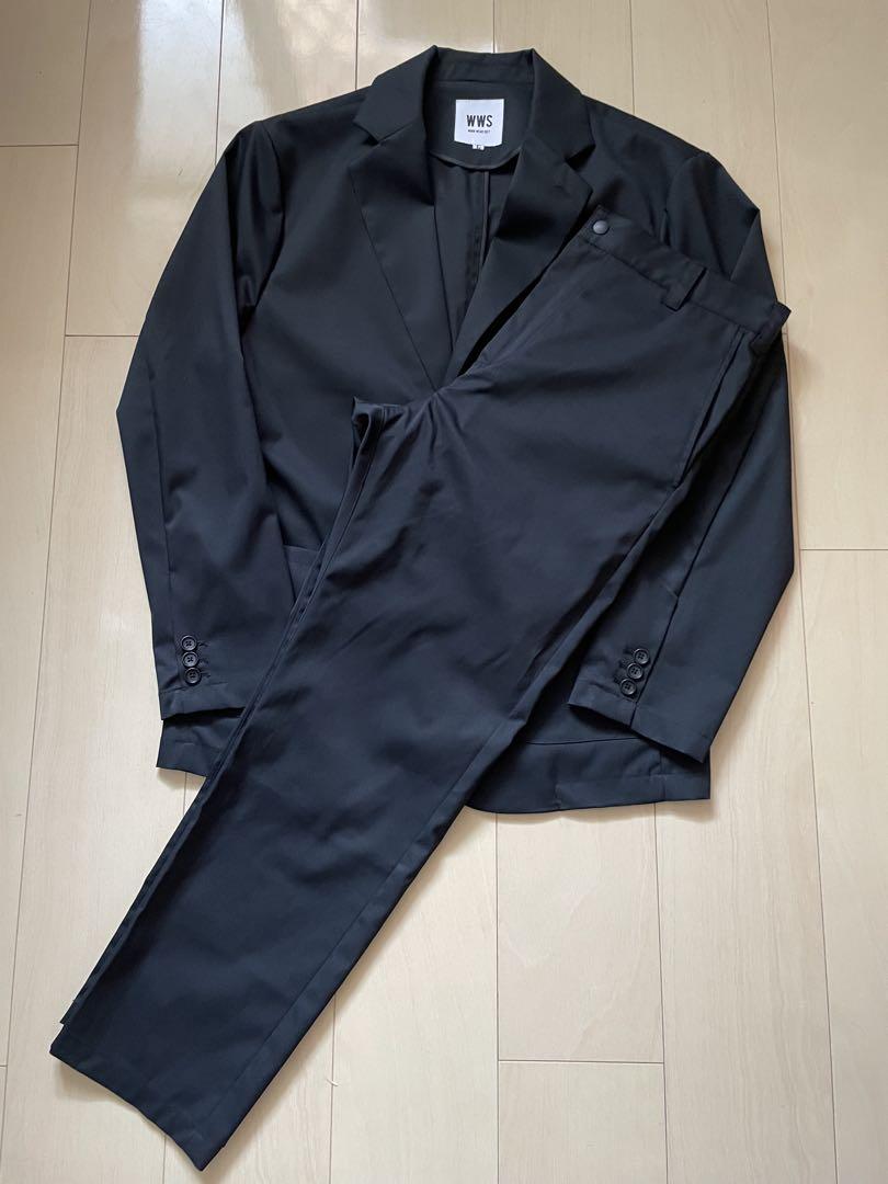 WWS セットアップ テーラード アンクルパンツ ブラック Lサイズ
