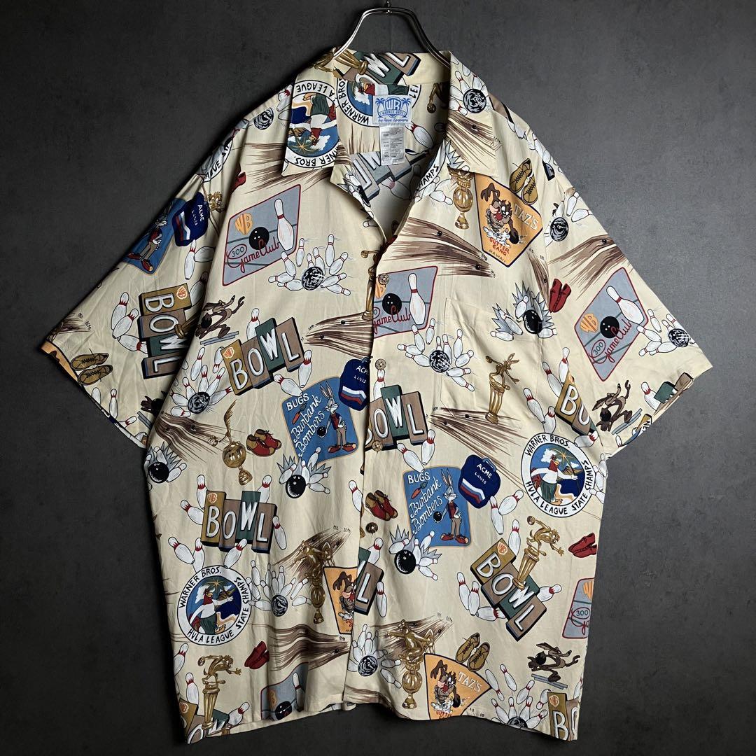 半袖シャツ アロハ コラボシャツ レーヨン100% 総柄 ゆるダボ 黄 2XL 半袖シャツ アロハ コラボシャツ レーヨン100% 総柄 ゆるダボ 黄 2XL
