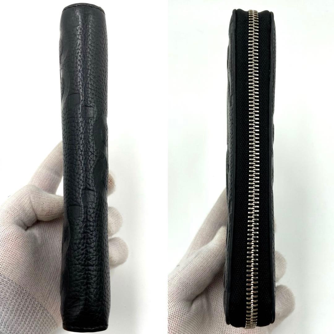 極美品GUCCI グッチ ジャンボGG レザー ラウンドジップウォレット 長財布