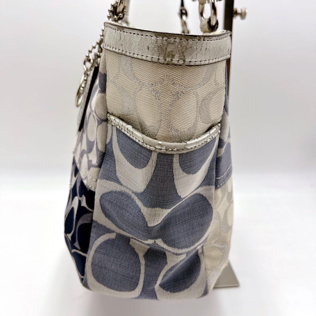 COACH patchwork denim tote bag signature