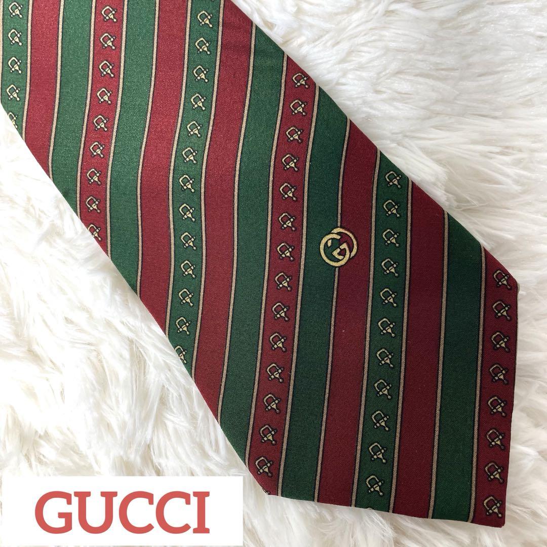 GUCCI ネクタイ シェリーライン ホースビッド
