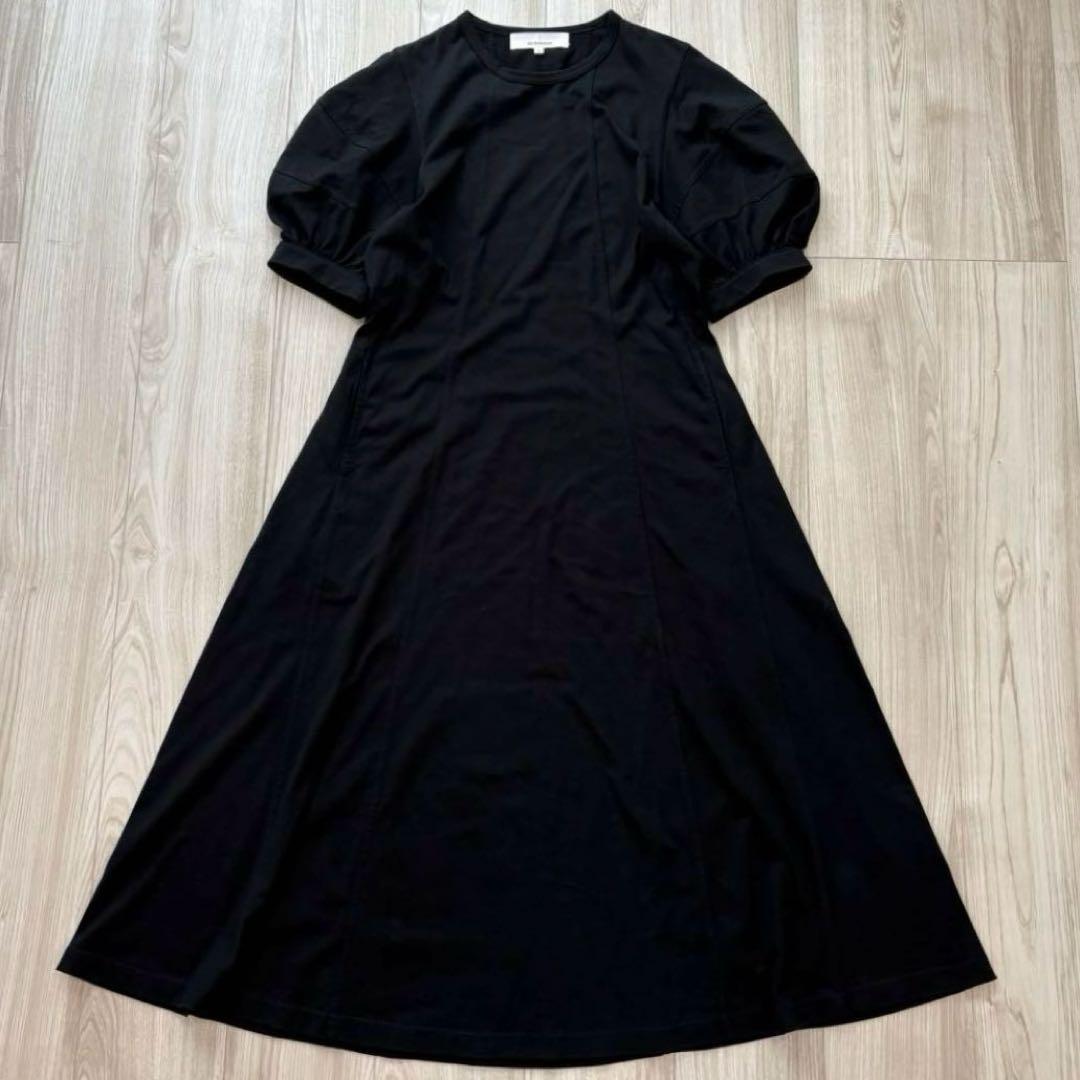 AKIRANAKA 23SS コットンロングワンピース ブラック 38M AKIRANAKA