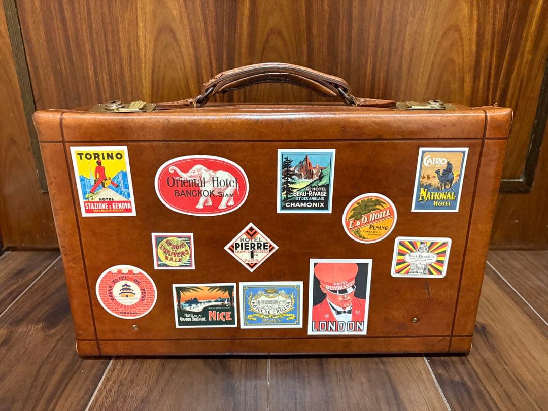 ヴィンテージ トランク ルイ ヴィトン旅行ステッカーやや傷や汚れあり