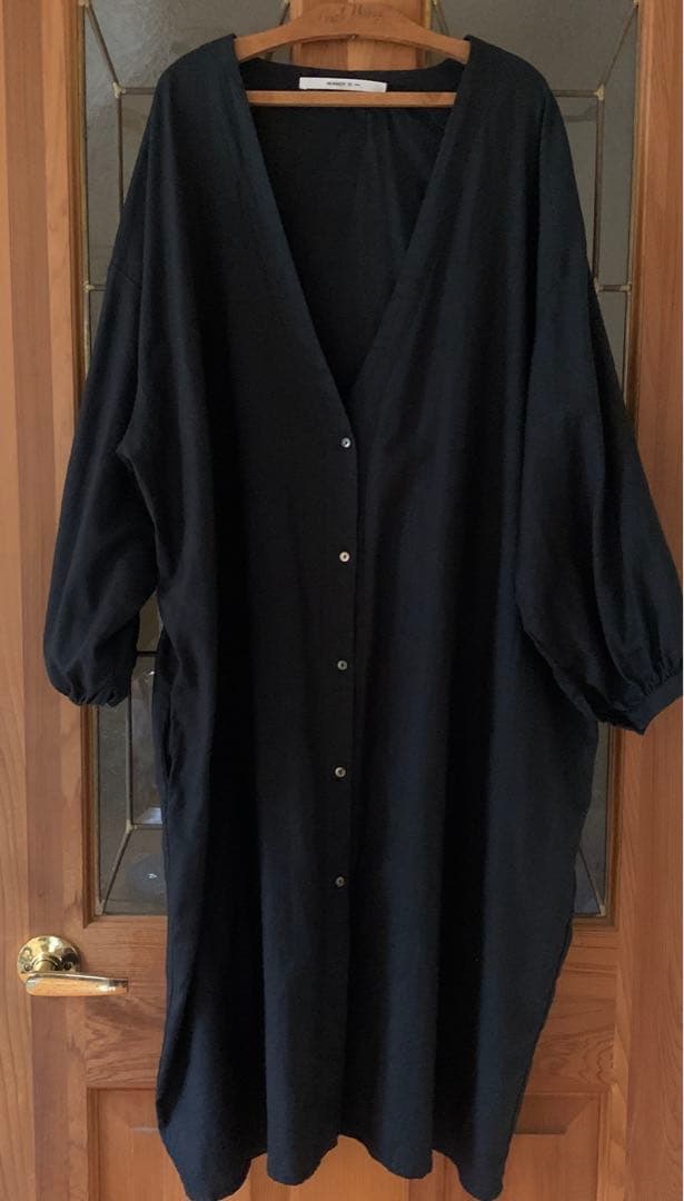 NUMBER 18 ohako コットンリネンロングカーディガン　ブラック