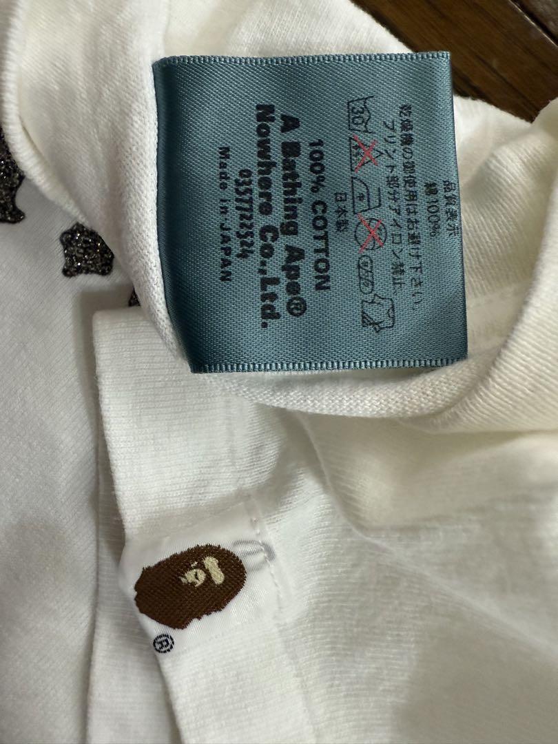 A BATHING APE NIGO エイプ Tシャツ S ラメ ホワイト旧タグ
