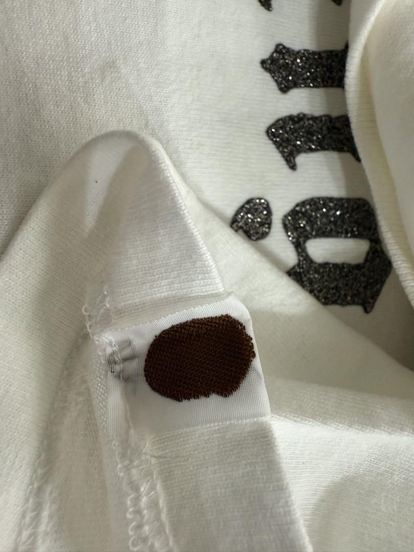 A BATHING APE NIGO エイプ Tシャツ S ラメ ホワイト旧タグ