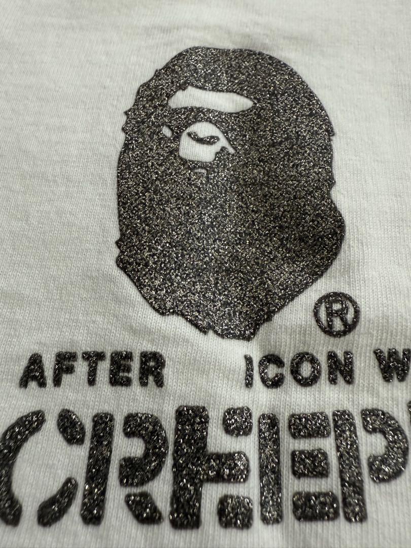 A BATHING APE NIGO エイプ Tシャツ S ラメ ホワイト旧タグ