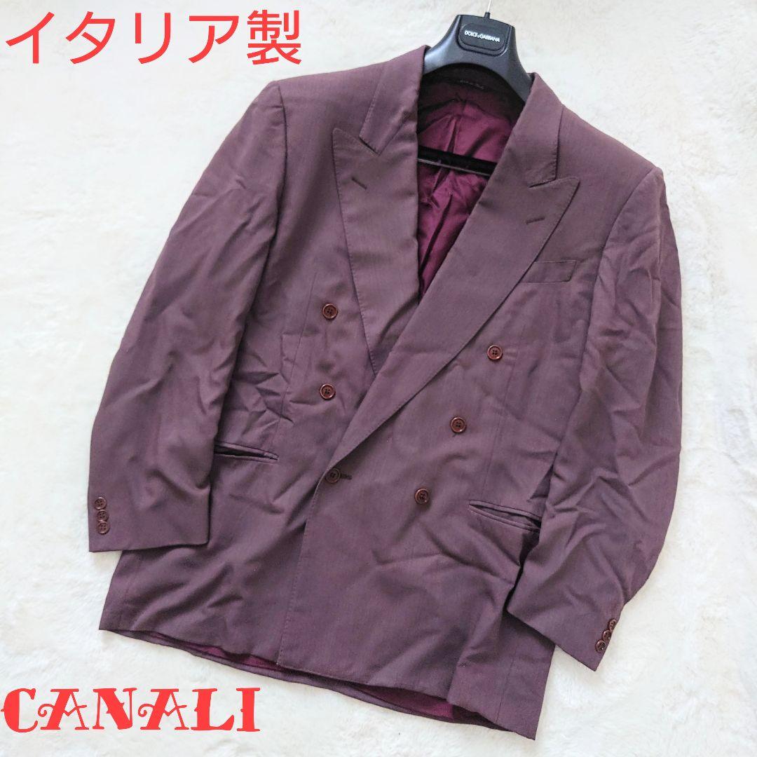 90s Y2K イタリア製 CANALI テーラードジャケット ダブル 50