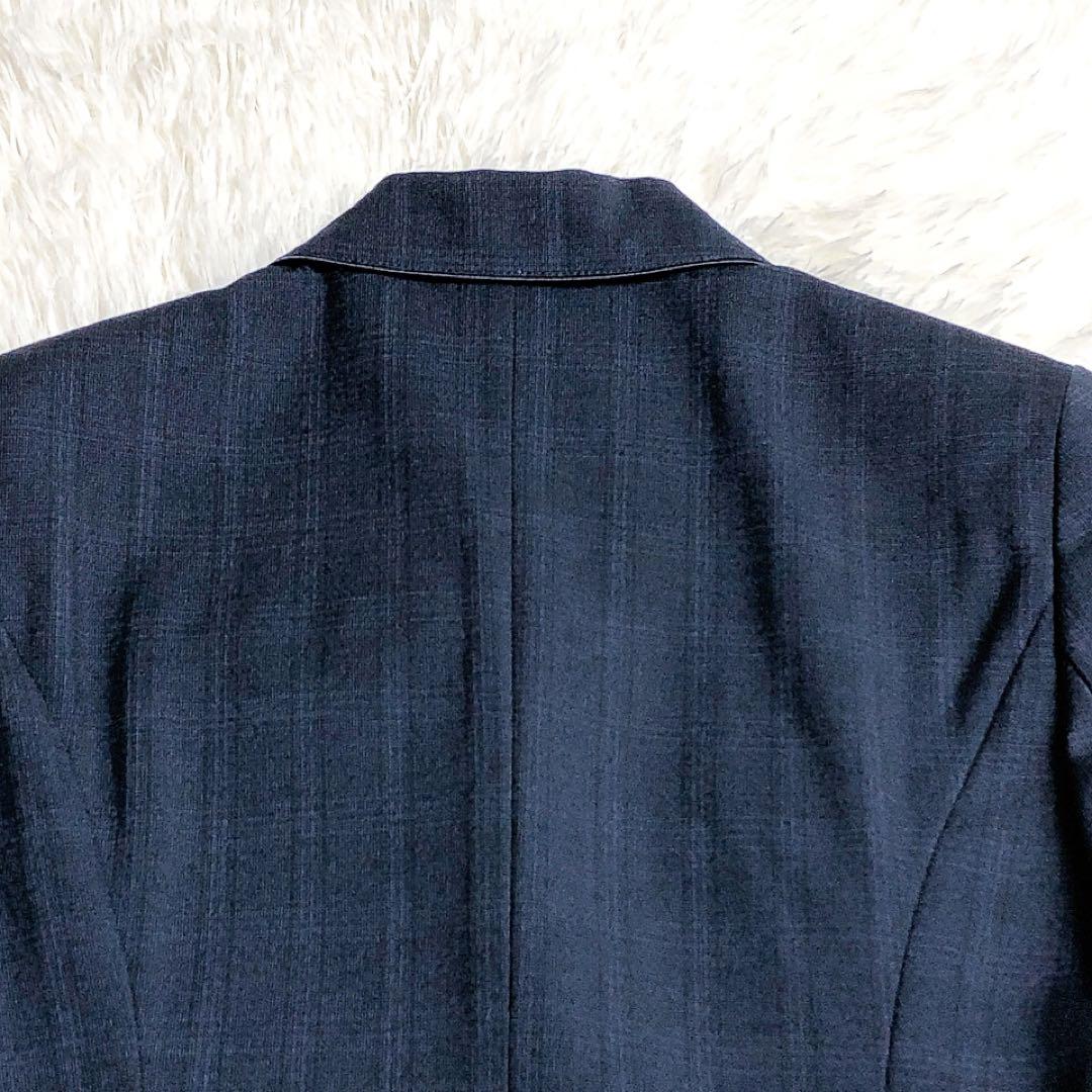 スーツセレクト　レディース　セットアップ　ジャケット　パンツ　チェック　就活　紺