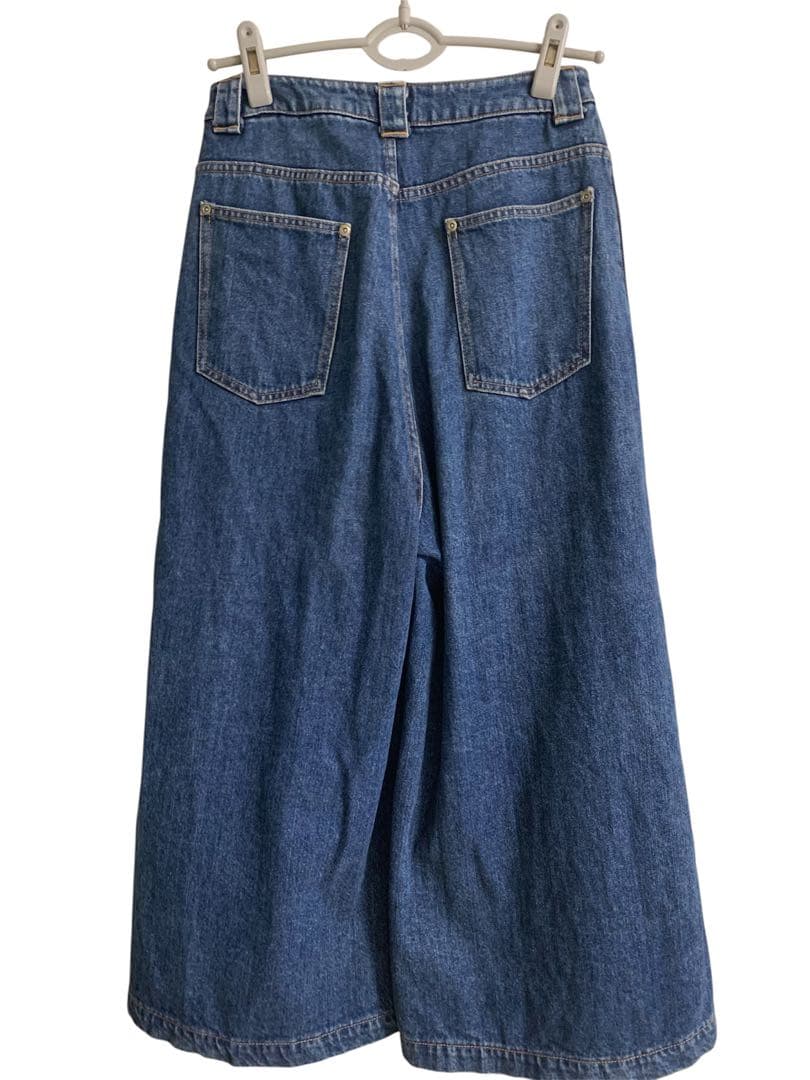 BELPER タック入りワイドデニムパンツM