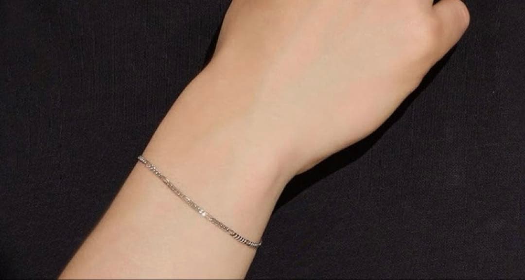 PT850 プラチナ フィガロチェーンブレスレット 19cm