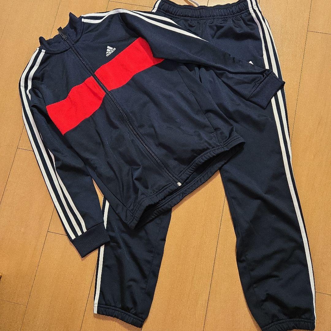 adidas ジャージセット ネイビー/ホワイト/レッド adidas ジャージセット 160cm ネイビー/レッド - メルカリ