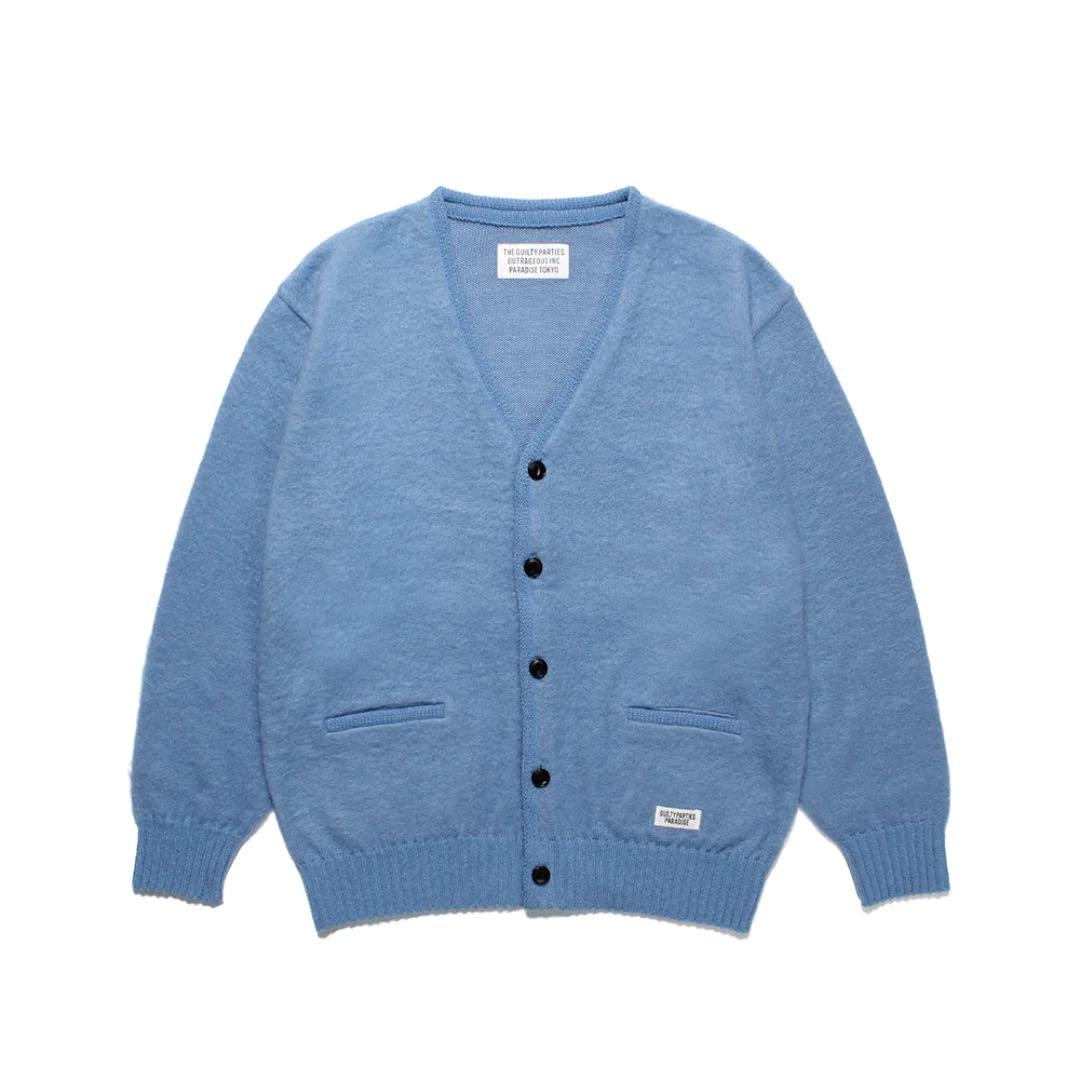 新品 23ss WACKO MARIA MOHAIR CARDIGAN L 青