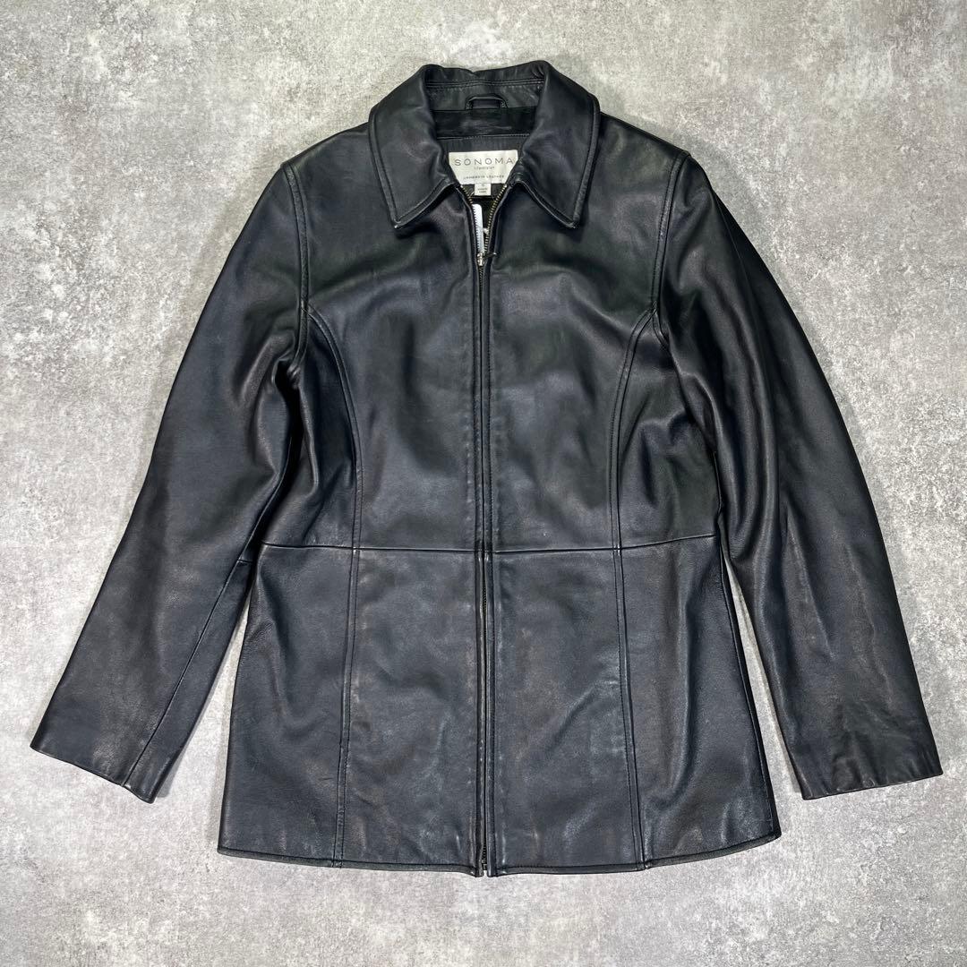 SONOMA レザージャケット S ラムレザー ドリズラー型 ブラックS sonoma