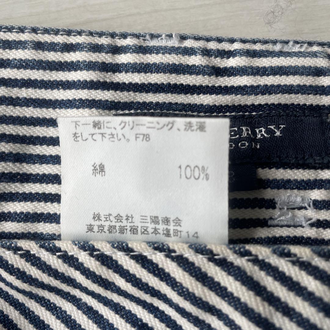 婦人BURBERRY LONDON ストライプ デニムタイトスカート サイズ38