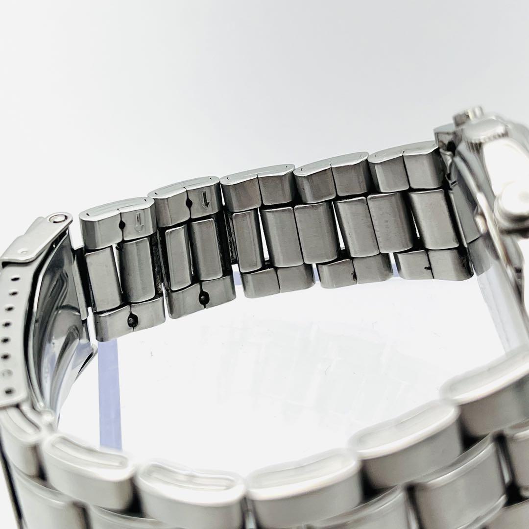 【美品】SEIKO クロノグラフ100m デイト シルバーウォッチ