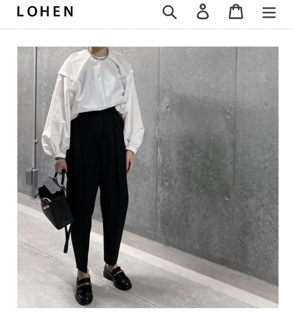 新品タグ付き　lohen ローヘン　バレルパンツ 黒　36