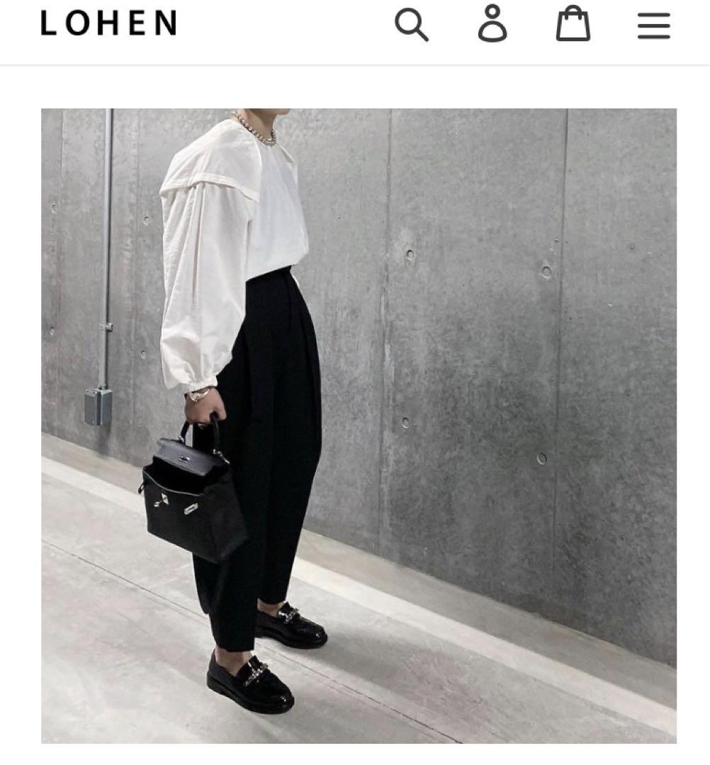 新品タグ付き　lohen ローヘン　バレルパンツ 黒　36