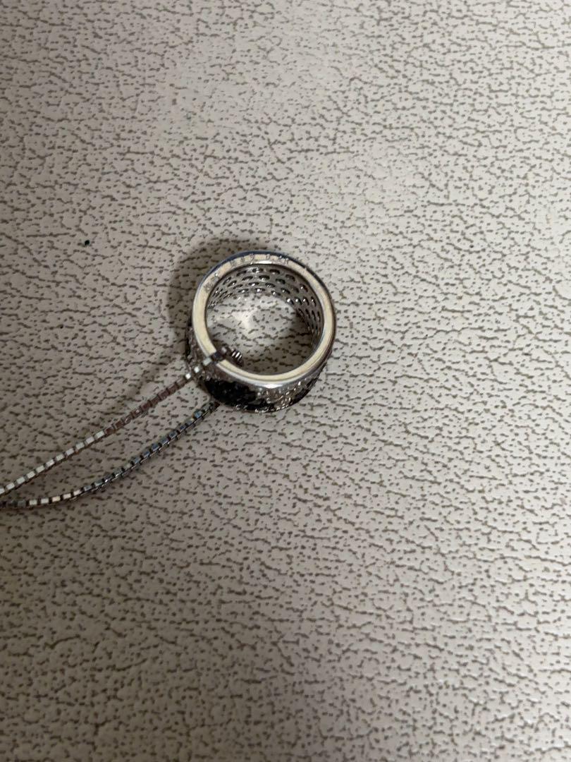 シルバー 三角形ペンダント ネックレス K18WG