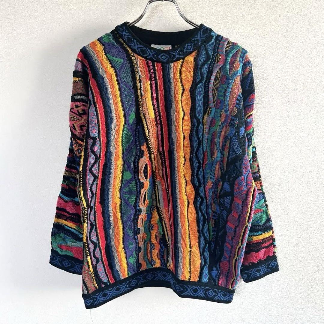 M COOGI クージー 3Dニット セーター コットン マルチカラー