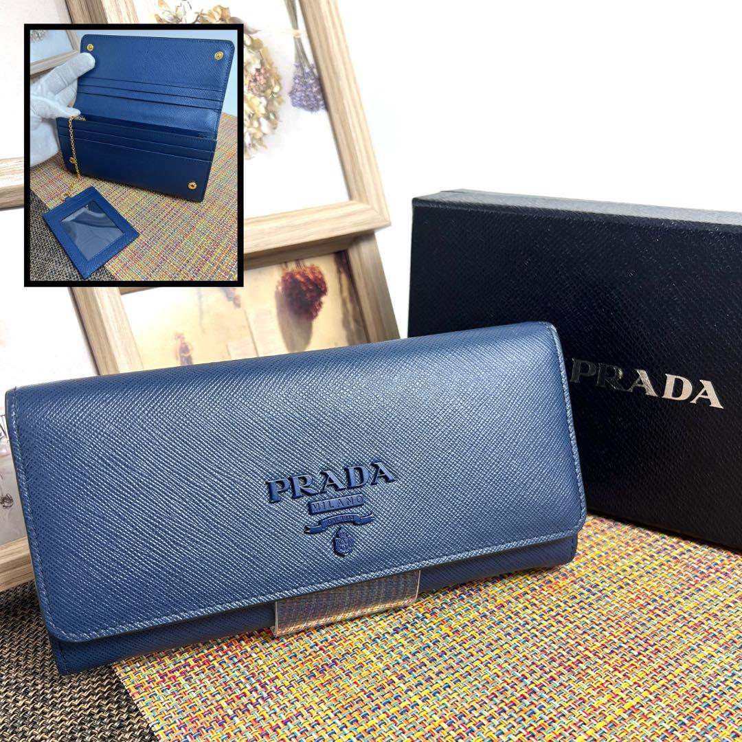 ✨極美品✨PRADA プラダ ビッグロゴ サフィアーノ長財布