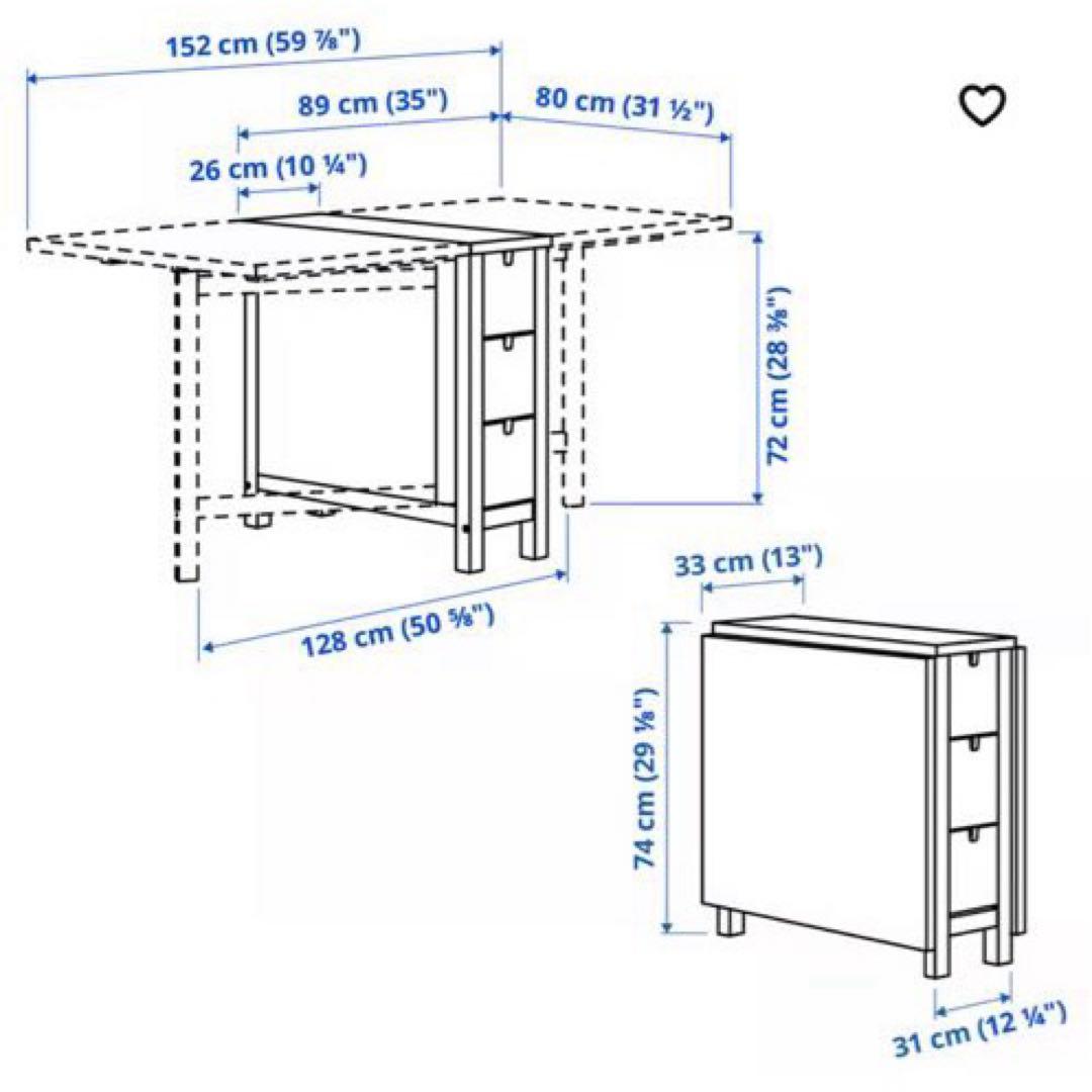NORDEN ノールデン ゲートレッグテーブル ホワイトIKEA MARWIL-DEMENAGEMENTS_CH