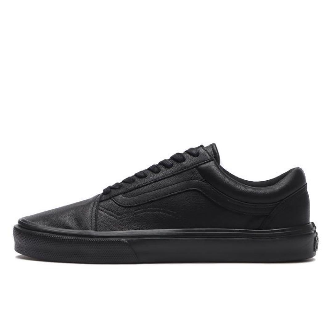 VANS スニーカー オールドスクール　レザー　ブラック　23.0cm