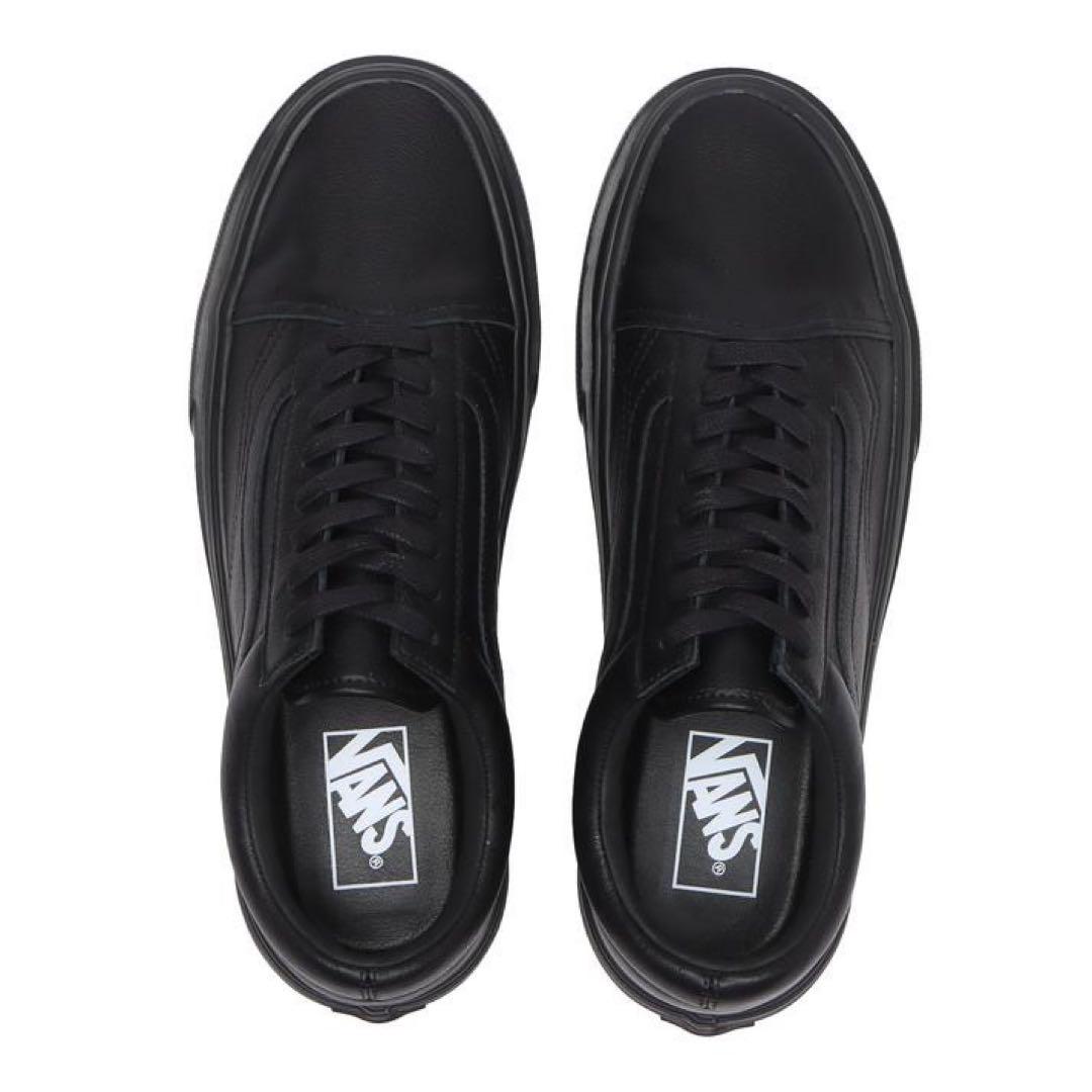 VANS スニーカー オールドスクール　レザー　ブラック　23.0cm