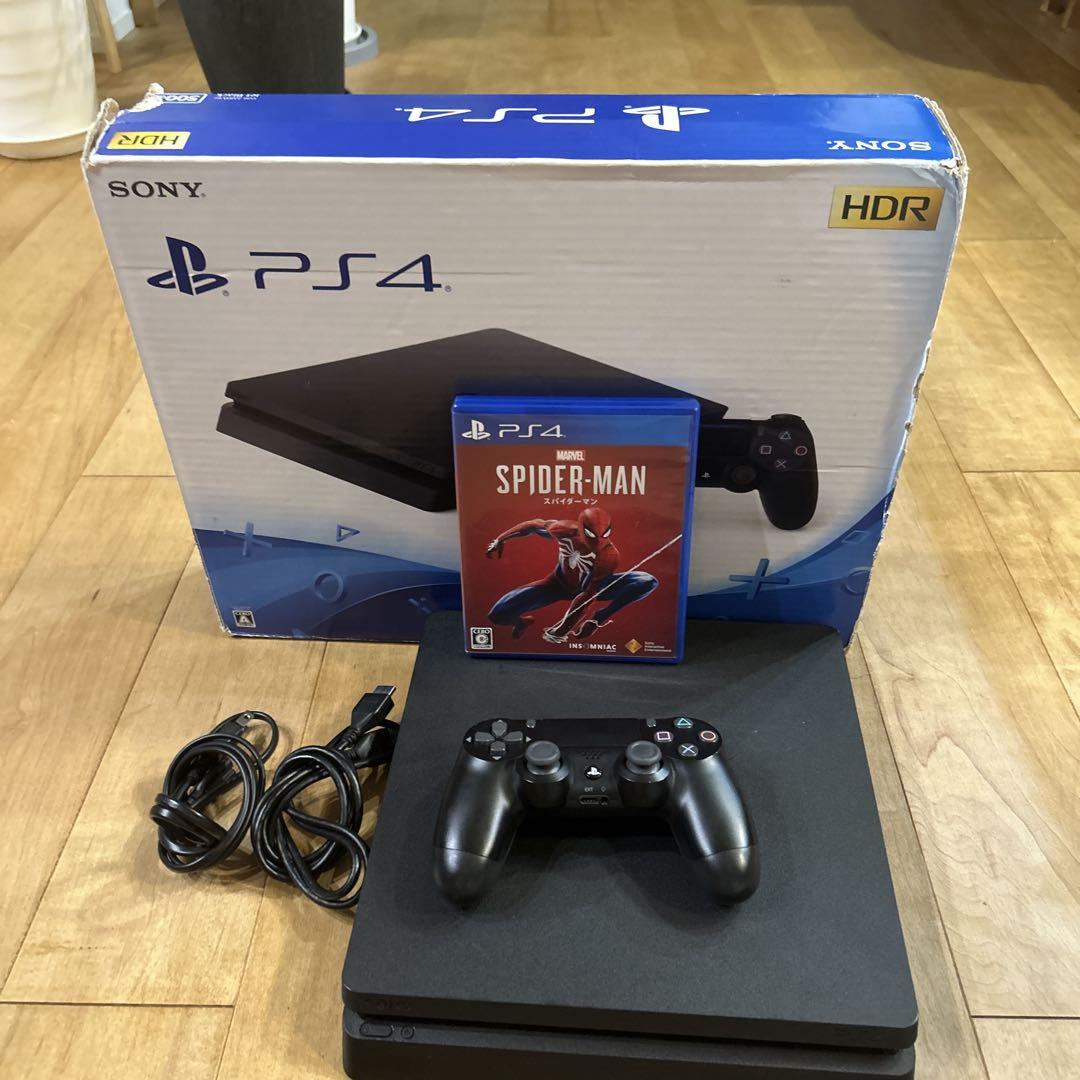 PS4本体 500GB ＋ コントローラー ＋スパイダーマン セット