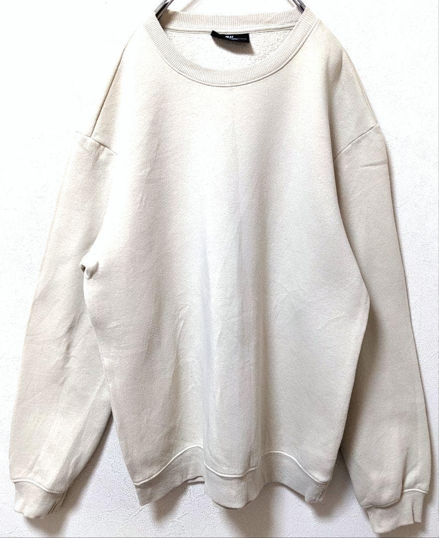 エイチアンドエム 無地 スウェットトレーナー ベージュ 古着 エイチアンドエム 無地 スウェットトレーナー ベージュ 古着