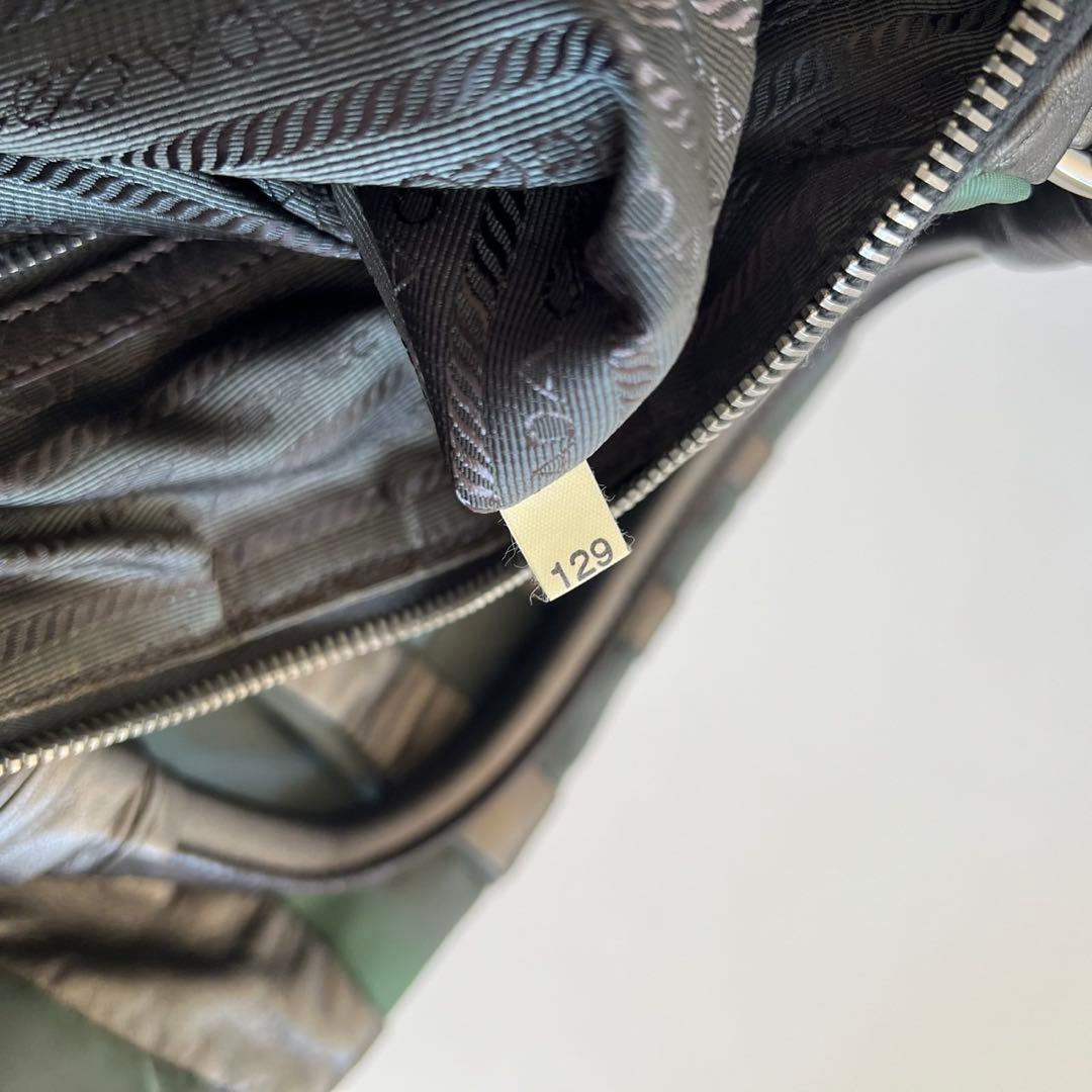 PRADA CRIMSON STRIPE LEATHER HAND BAG