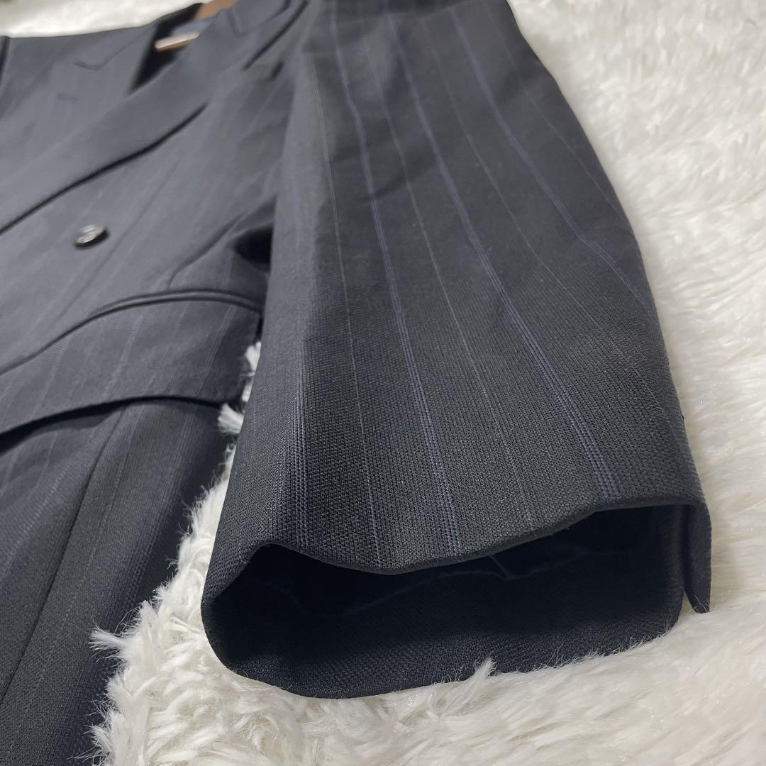 Burberry's セットアップ ダブル 総裏 黒 紺ストライプ AB5