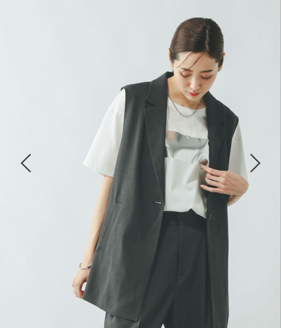 GLOBAL WORK お手入れラクラクセットアップ ショート丈 ジレ ブラック GLOBAL WORK｜お手入れラクラクセットアップ/ジレ/253490