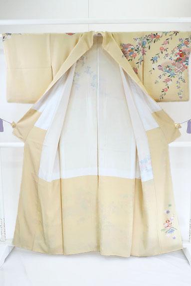 専用　訪問着 袋帯帯揚帯締４点セット京友禅 薄いクリーム 吉祥花 身丈159cm