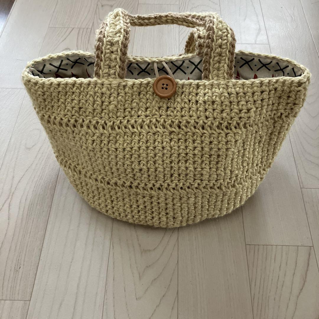 ハンドメイド かごバッグ ナチュラルベージュ ハンドメイド かごバッグ ナチュラルベージュ