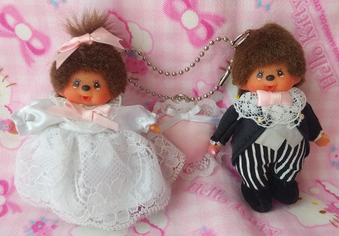 ウエディング　モンチッチ　マスコット　キーホルダー　結婚　花嫁　タキシード