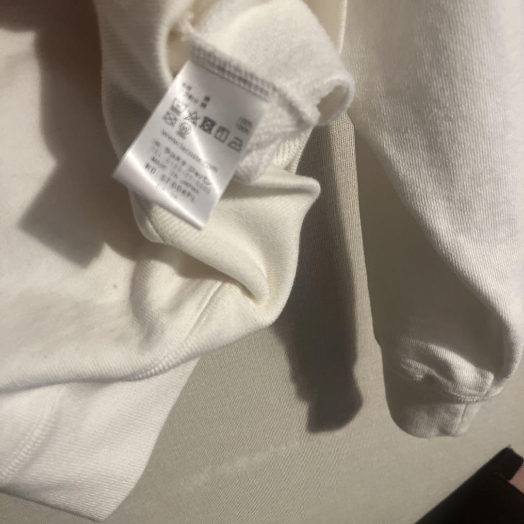 美品　LACOSTE ラコステ コラボ　BEAMS 白 ホワイト パーカー 36 美品 LACOSTE ラコステ コラボ BEAMS 白 ホワイト パーカー 36