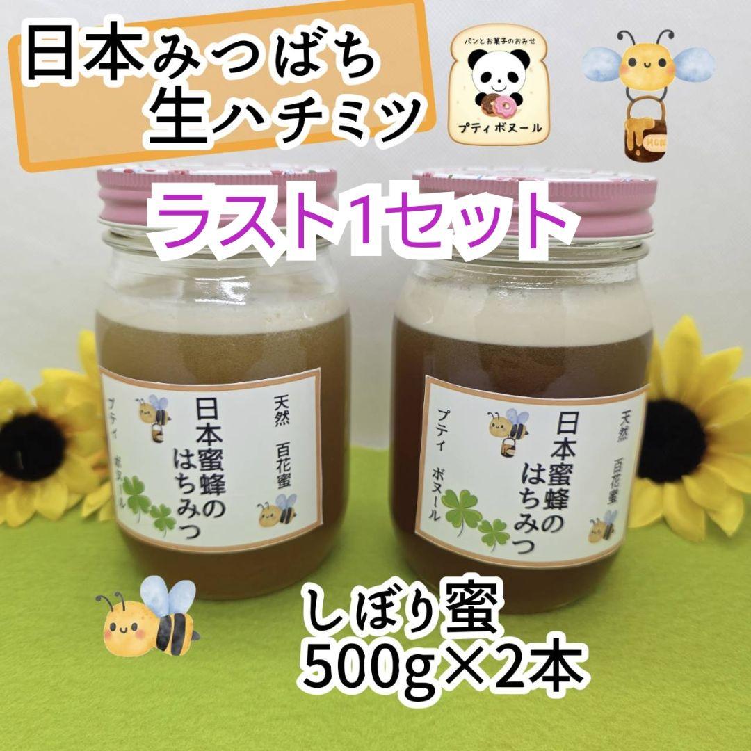日本蜜蜂　蜂蜜　ラスト1セット しぼり蜜　500g×２ 天然　生はちみつ　百科蜜